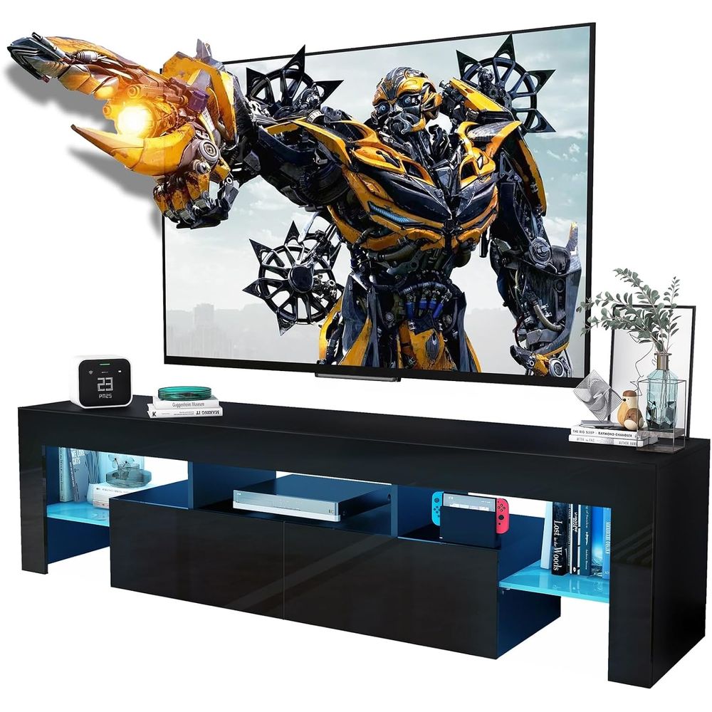 Display Stand Wood - 블랙 TV 스탠드, 60 65 70