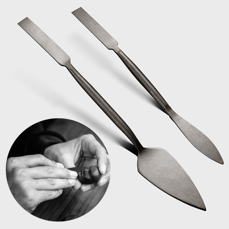 Soil Scoop Tool - 양두 조각 칼 망간 강철 버드나무