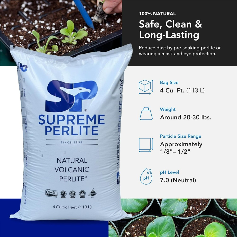 슈프림 펄라이트 거친 입자 원예용 펄라이트 4큐빅피트, - Horticulture Soil Perlite 리뷰 및 가격