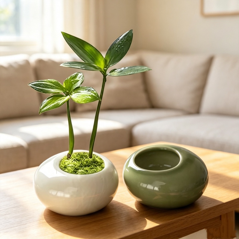 미니 아이스크랙 글레이즈드 화분, 창의적인 다육식물 화 - Bonsai Garden Art 리뷰 및 가격
