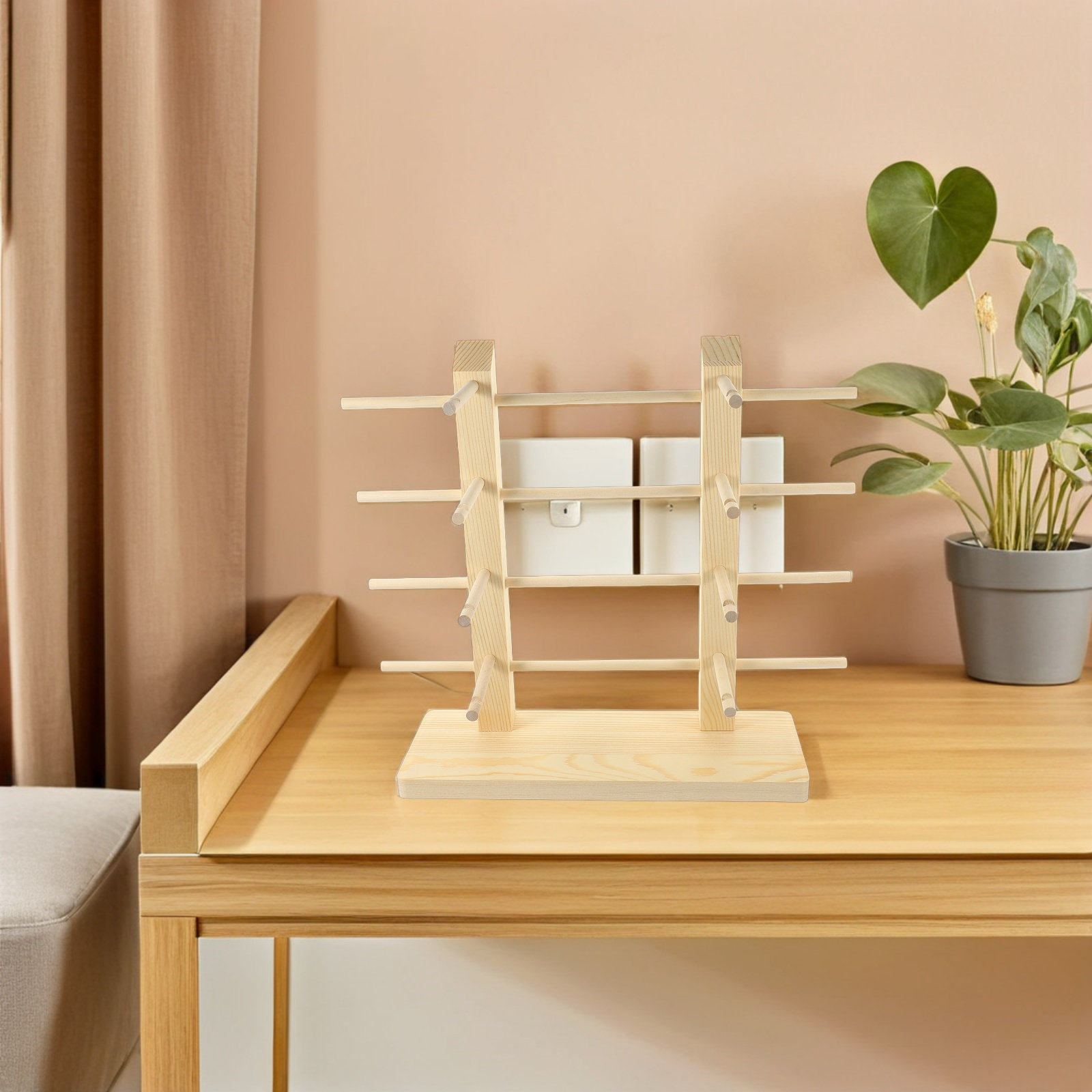 2개 세트 나무 선글라스 진열대, 천연 나뭇결 마감 안 - Display Stand Wood 리뷰 및 가격