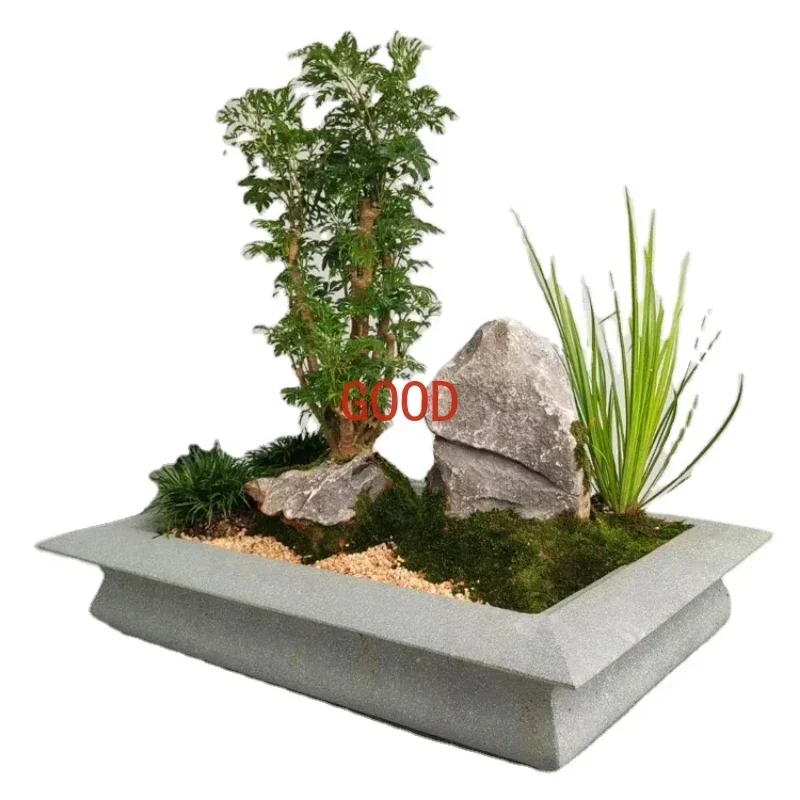정원 천연 청석 중국식 차 테이블 창의적인 분재 그릇  - Bonsai Garden Art 리뷰 및 가격