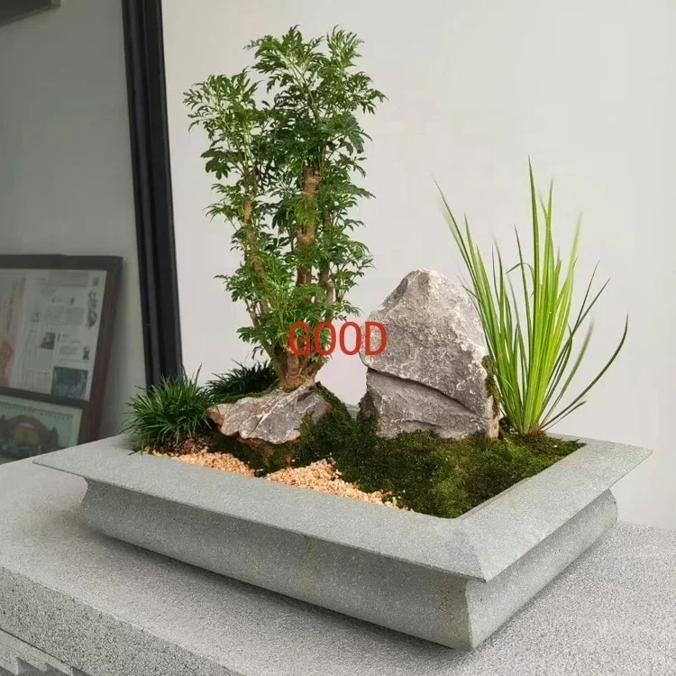 정원 천연 청석 중국식 차 테이블 창의적인 분재 그릇  - Bonsai Garden Art 리뷰 및 가격