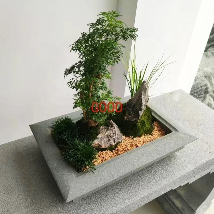 정원 천연 청석 중국식 차 테이블 창의적인 분재 그릇  - Bonsai Garden Art 리뷰 및 가격