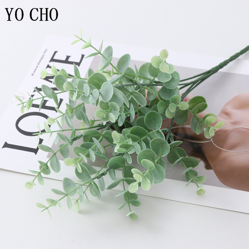 5 포크/뭉치 실크 유칼립투스 잎 지점 인공 식물 DI - Bonsai Garden Art 리뷰 및 가격