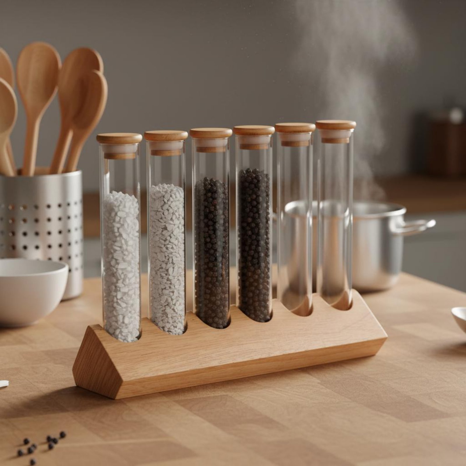 유리관 용기 세트와 나무 스탠드, 투명 디자인 유리관  - Display Stand Wood 리뷰 및 가격