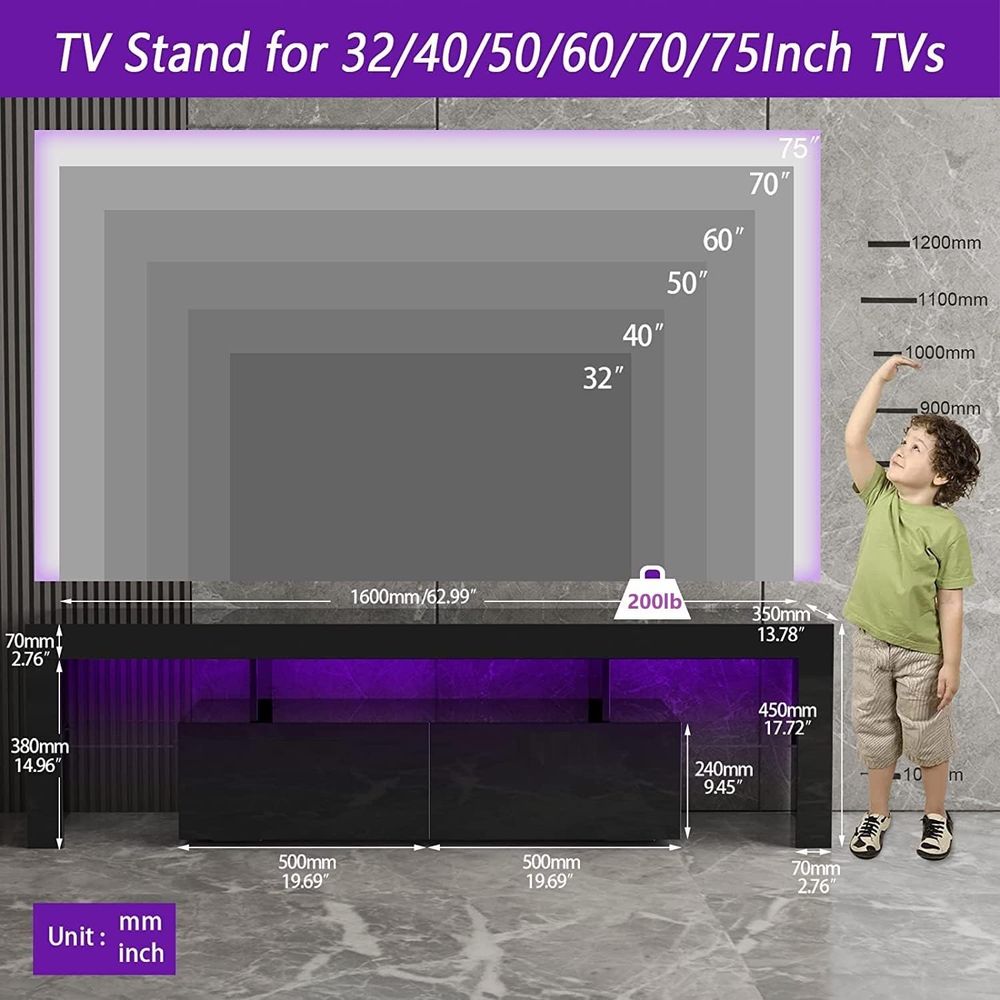 블랙 TV 스탠드, 60 65 70 75인치 목재 TV - Display Stand Wood 리뷰 및 가격