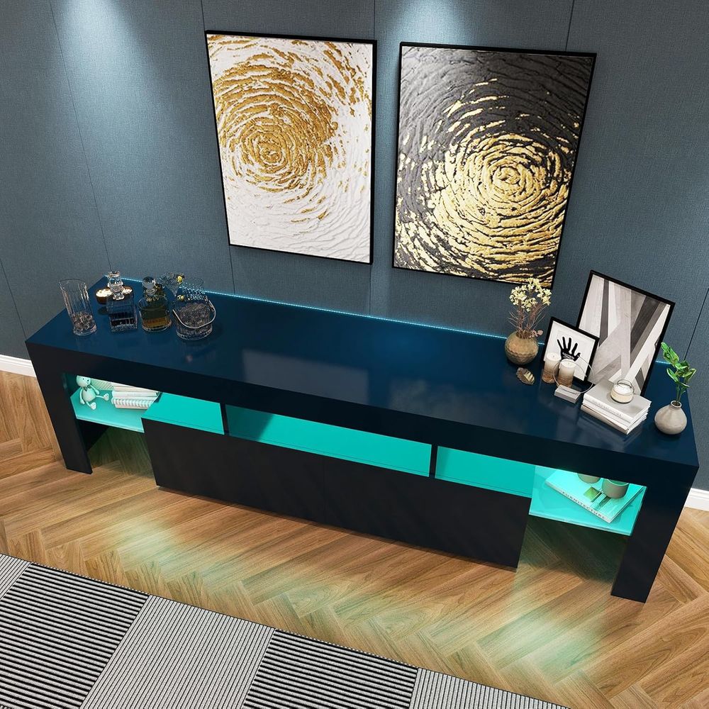 블랙 TV 스탠드, 60 65 70 75인치 목재 TV - Display Stand Wood 리뷰 및 가격