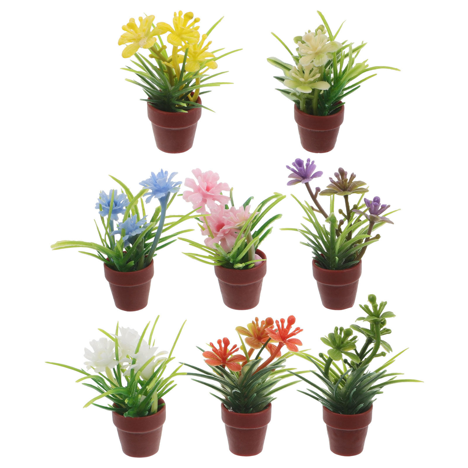 8개 미니어처 인조 화분 식물, 사실적인 미니 분재,  - Bonsai Garden Pot 리뷰 및 가격